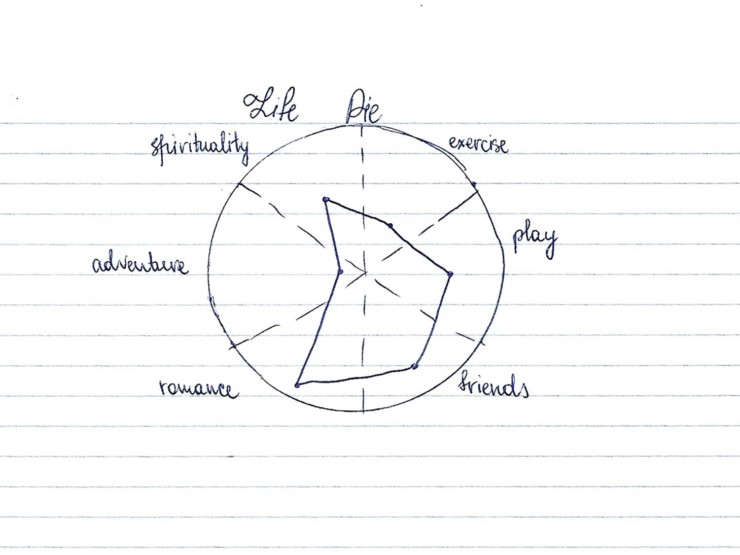 The graph of the areas of my life. A Life Pie.